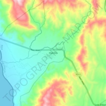 Carte topographique Hatillo, altitude, relief