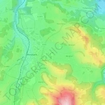 Carte topographique Au, altitude, relief