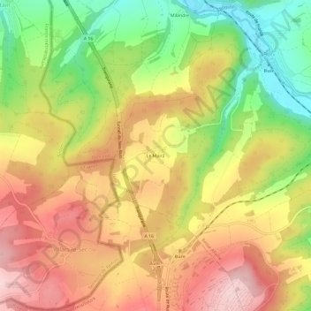 Carte topographique Le Mairâ, altitude, relief