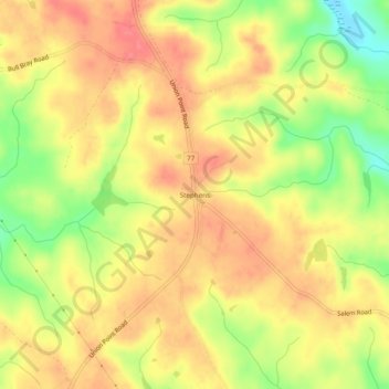 Carte topographique Stephens, altitude, relief
