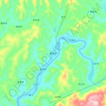 Carte topographique 漫水乡, altitude, relief