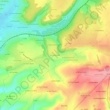 Carte topographique Le Colombier, altitude, relief