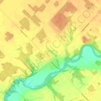 Carte topographique Wardsville, altitude, relief