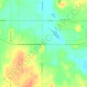 Carte topographique Cato, altitude, relief