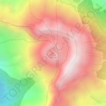 Carte topographique Galeras, altitude, relief