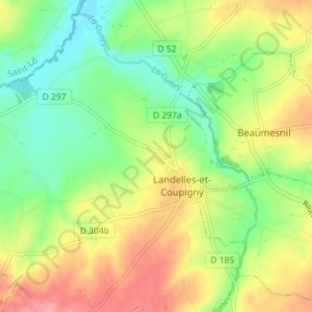 Carte topographique Les Riaux, altitude, relief