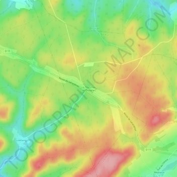 Carte topographique La Tranchée de Docelles, altitude, relief