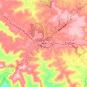 Carte topographique Peint, altitude, relief