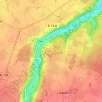 Carte topographique L'Arboussière, altitude, relief