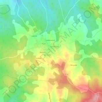 Carte topographique La Garenne, altitude, relief