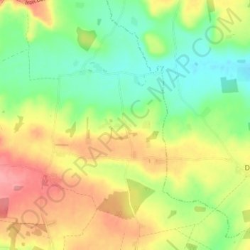 Carte topographique Over Worton, altitude, relief