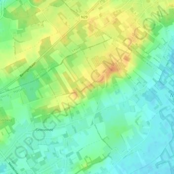 Carte topographique Venusberg, altitude, relief