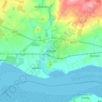 Carte topographique Annan, altitude, relief