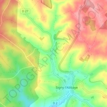 Carte topographique Librecy, altitude, relief