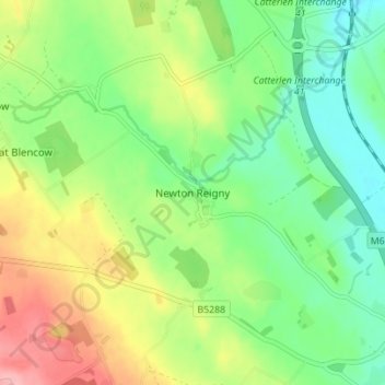 Carte topographique Newton Reigny, altitude, relief