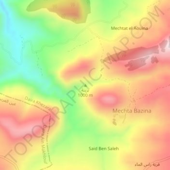 Carte topographique BAZINA, altitude, relief