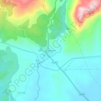 Carte topographique Ramacastañas, altitude, relief
