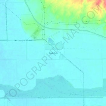 Carte topographique Buckshot, altitude, relief