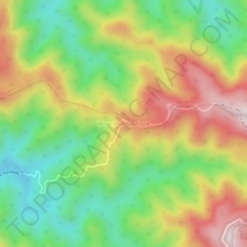 Carte topographique Wivenhoe Outlook, altitude, relief