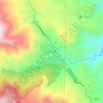 Carte topographique San Isabel, altitude, relief