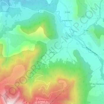 Carte topographique Surville, altitude, relief