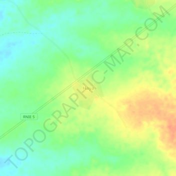 Carte topographique Haya, altitude, relief