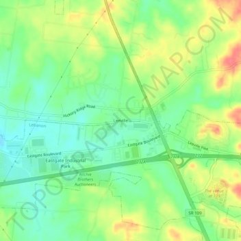 Carte topographique Leeville, altitude, relief