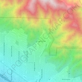 Carte topographique Briggs Terrace, altitude, relief