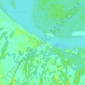 Carte topographique Cushillococha, altitude, relief