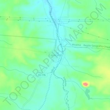 Carte topographique Caracará, altitude, relief