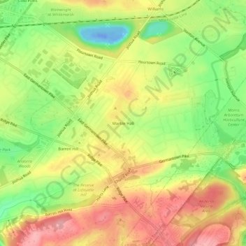 Carte topographique Marble Hall, altitude, relief