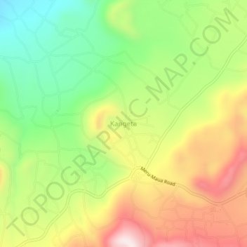 Carte topographique Kangeta, altitude, relief