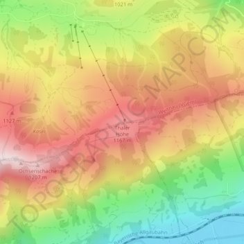 Carte topographique Thaler Höhe, altitude, relief