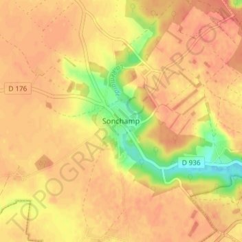 Carte topographique Sonchamp, altitude, relief