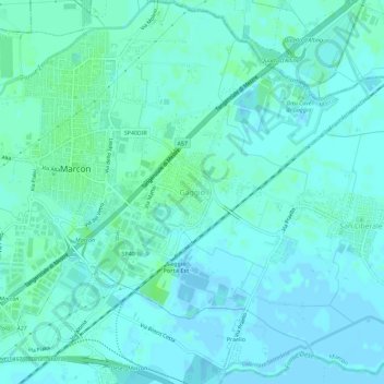 Carte topographique Gaggio, altitude, relief