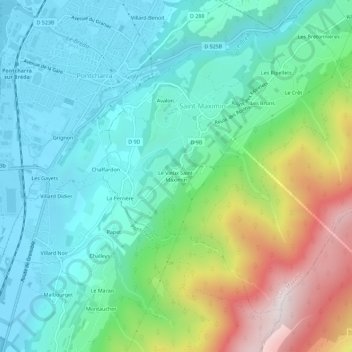 Carte topographique Le Vieux Saint-Maximin, altitude, relief