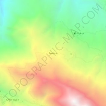 Carte topographique Rambra, altitude, relief