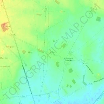 Carte topographique La Rue, altitude, relief