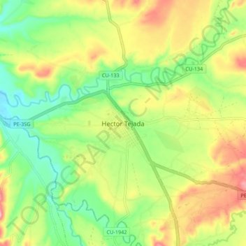 Carte topographique Hector Tejada, altitude, relief