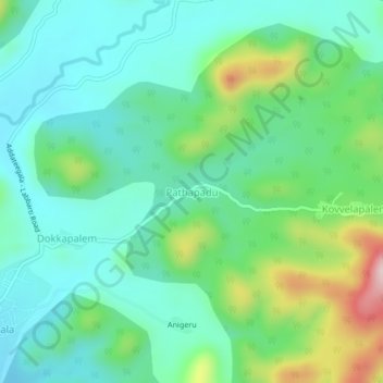 Carte topographique Pathapadu, altitude, relief