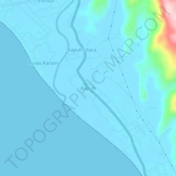 Carte topographique Kapuh, altitude, relief