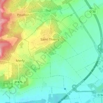 Carte topographique Les Gaillerandes, altitude, relief