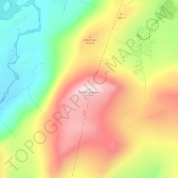 Carte topographique Einøvlingseggen, altitude, relief