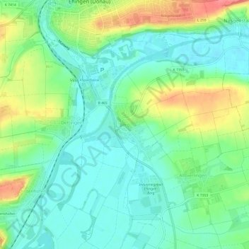 Carte topographique Berg, altitude, relief