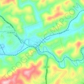 Carte topographique Indian, altitude, relief
