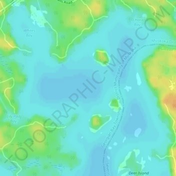 Carte topographique Gloucester Pool, altitude, relief