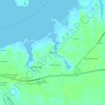 Carte topographique Whitehall, altitude, relief