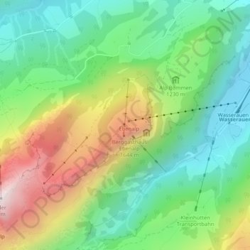 Carte topographique Ebenalp, altitude, relief