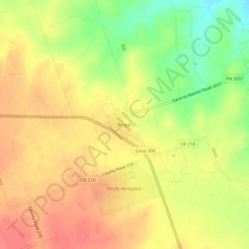 Carte topographique Briggs, altitude, relief