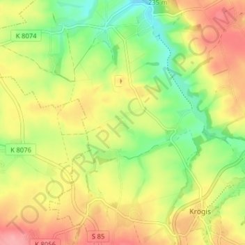 Carte topographique Kleinprausitz, altitude, relief